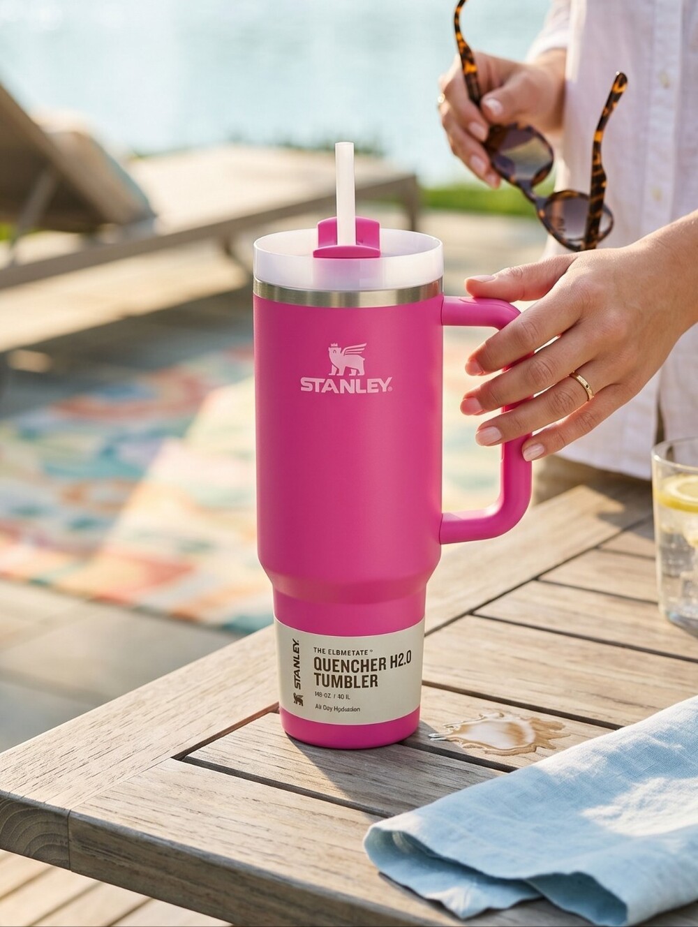 Stanley Quencher H2.0 30oz Violet Blossom Pink Tumbler NWT Straw